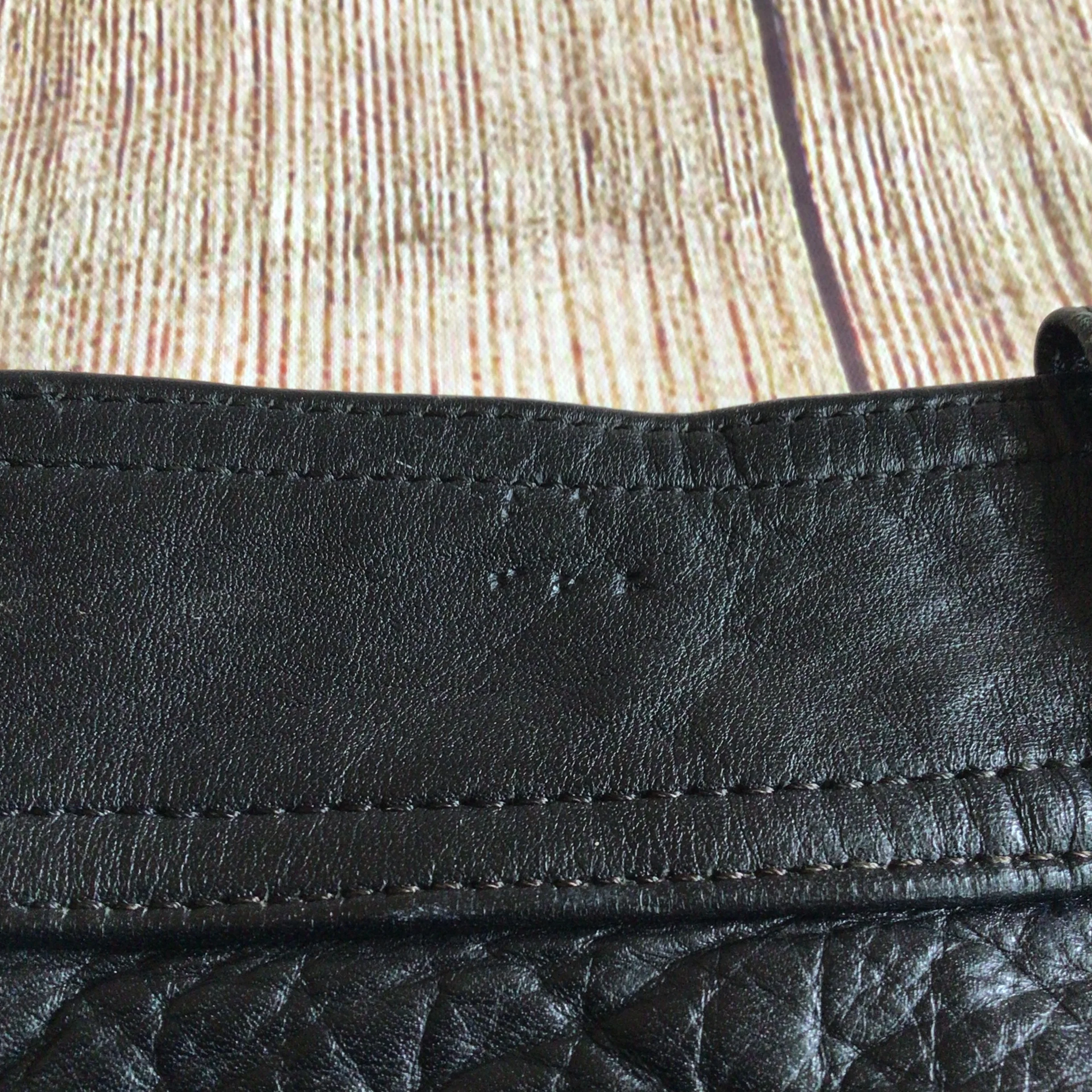 Vintage Polo Black Leather Biker Trousers Size 36 (W30) - Image 13