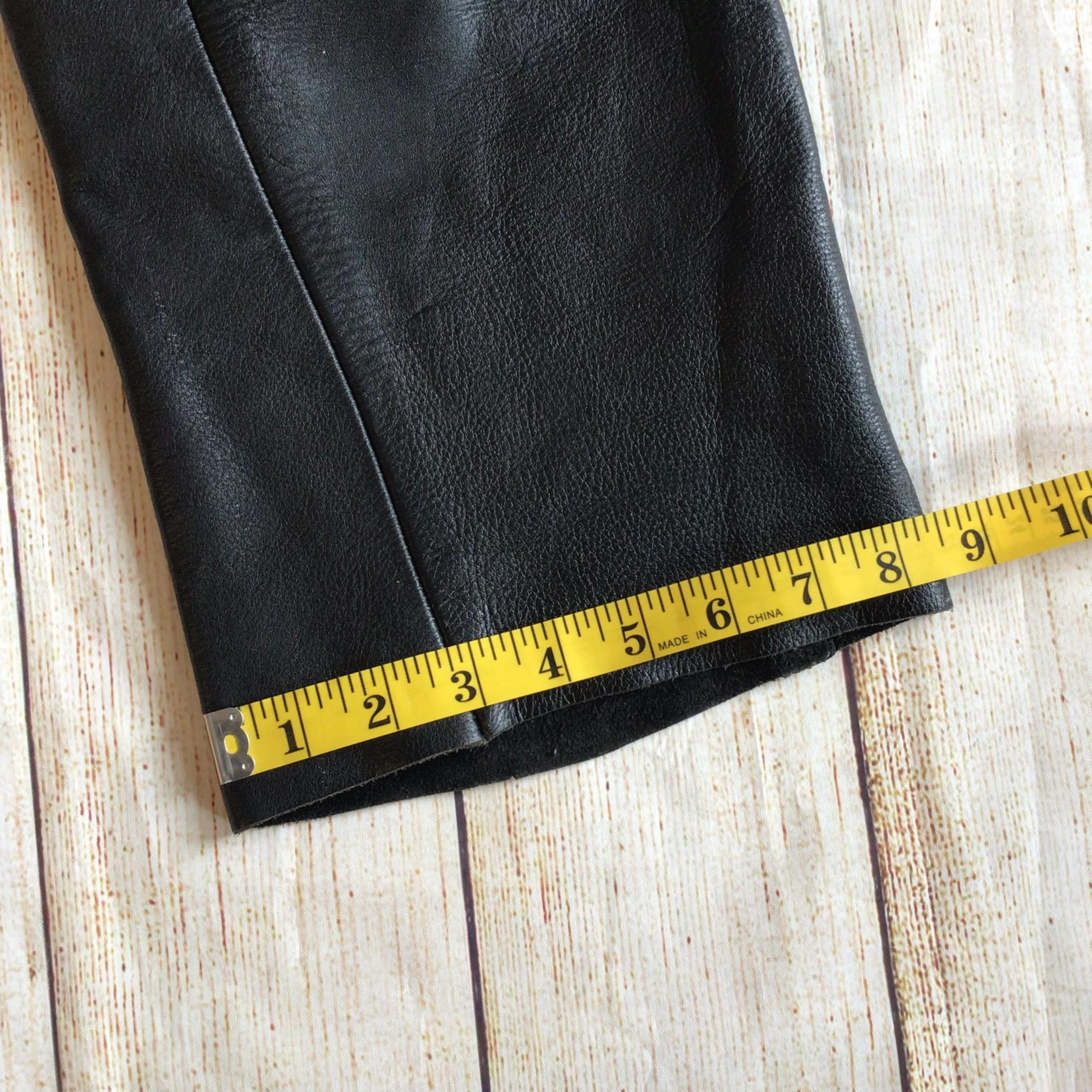 Vintage Polo Black Leather Biker Trousers Size 36 (W30) - Image 18