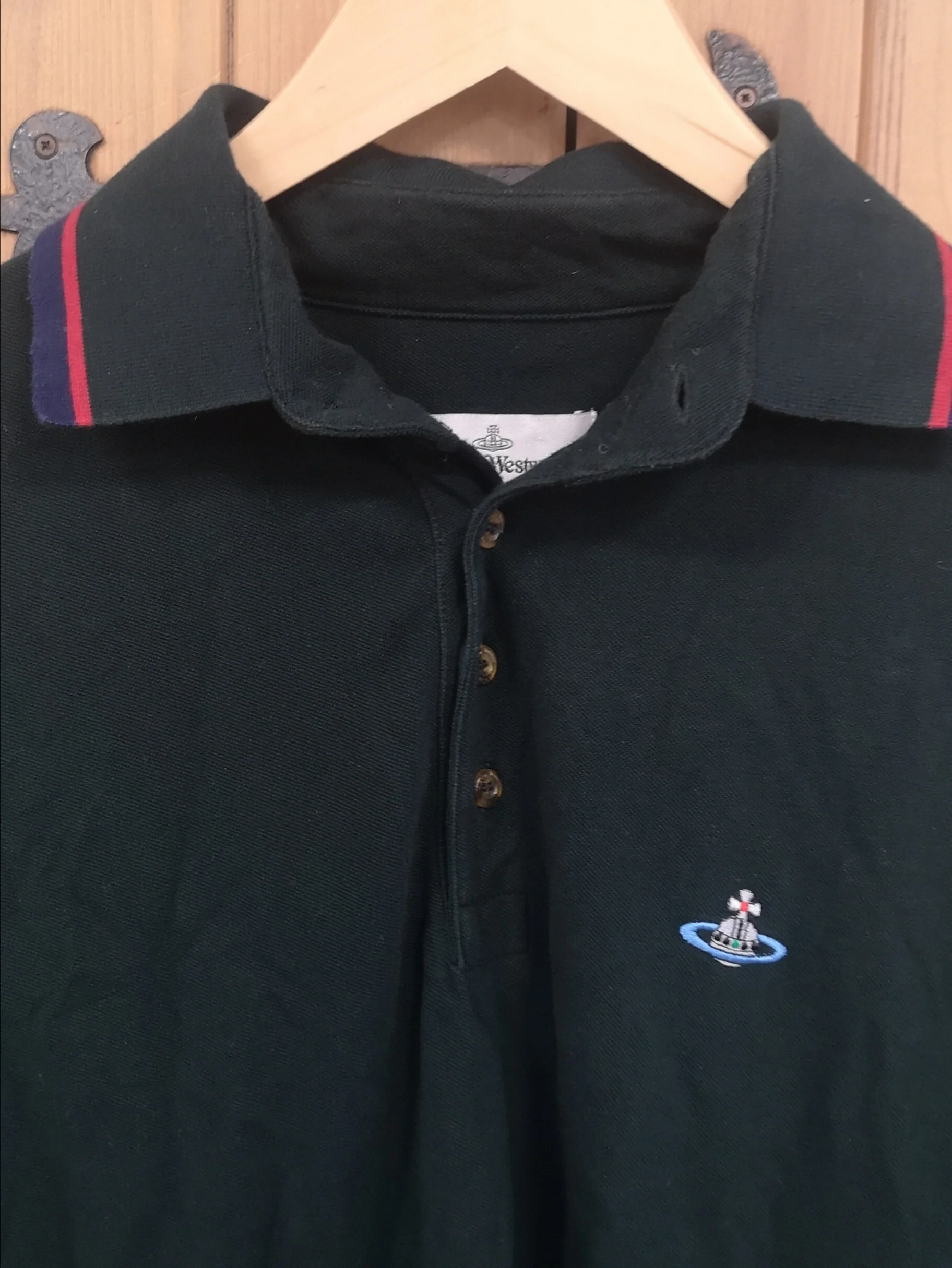 Vivienne Westwood Man Green Polo Shirt w/ Embroidered Logo Size L - Image 5