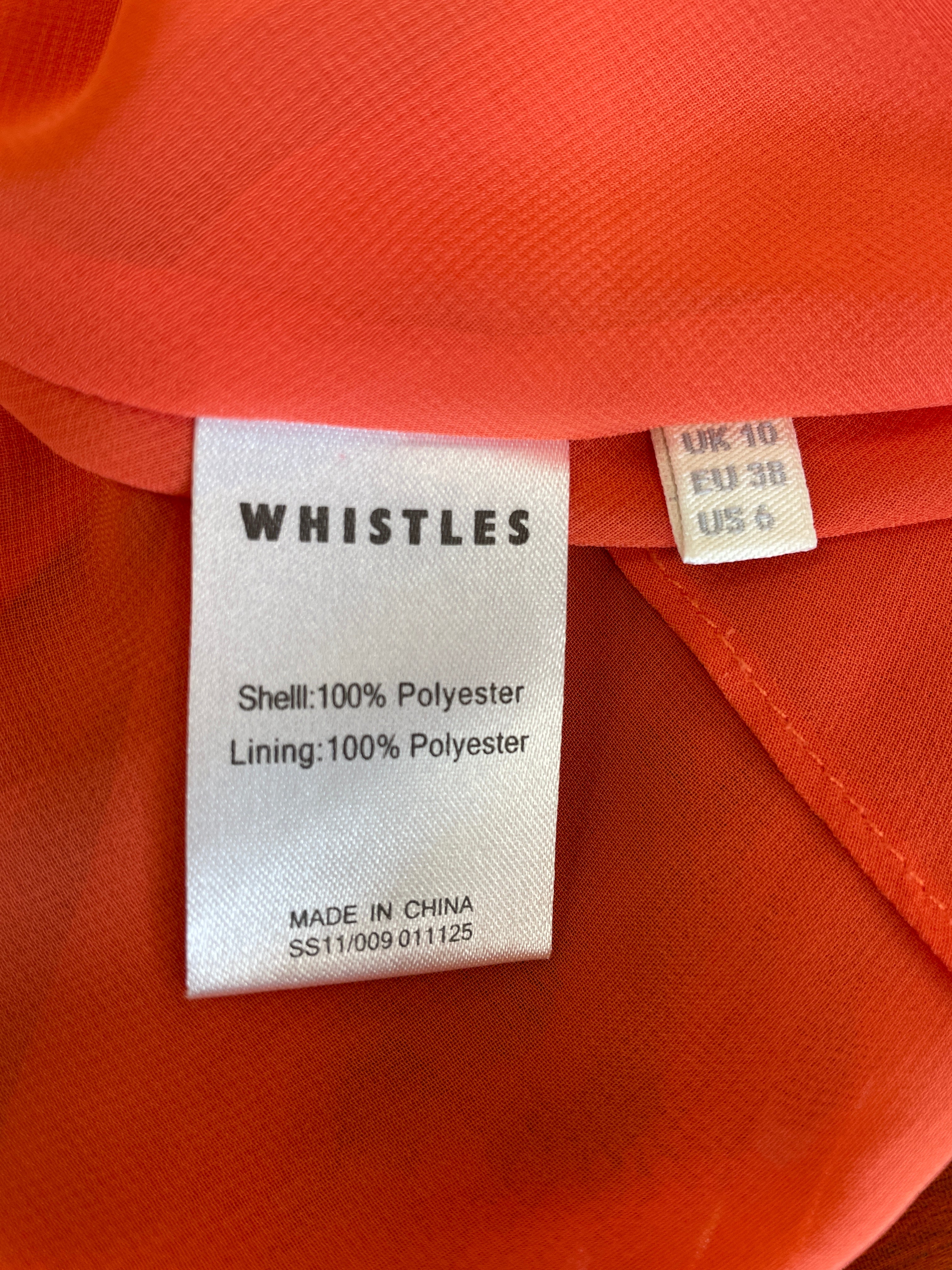 Whistles Orange Spot Print Pleated Knee Length Skirt Size 10 - Image 7