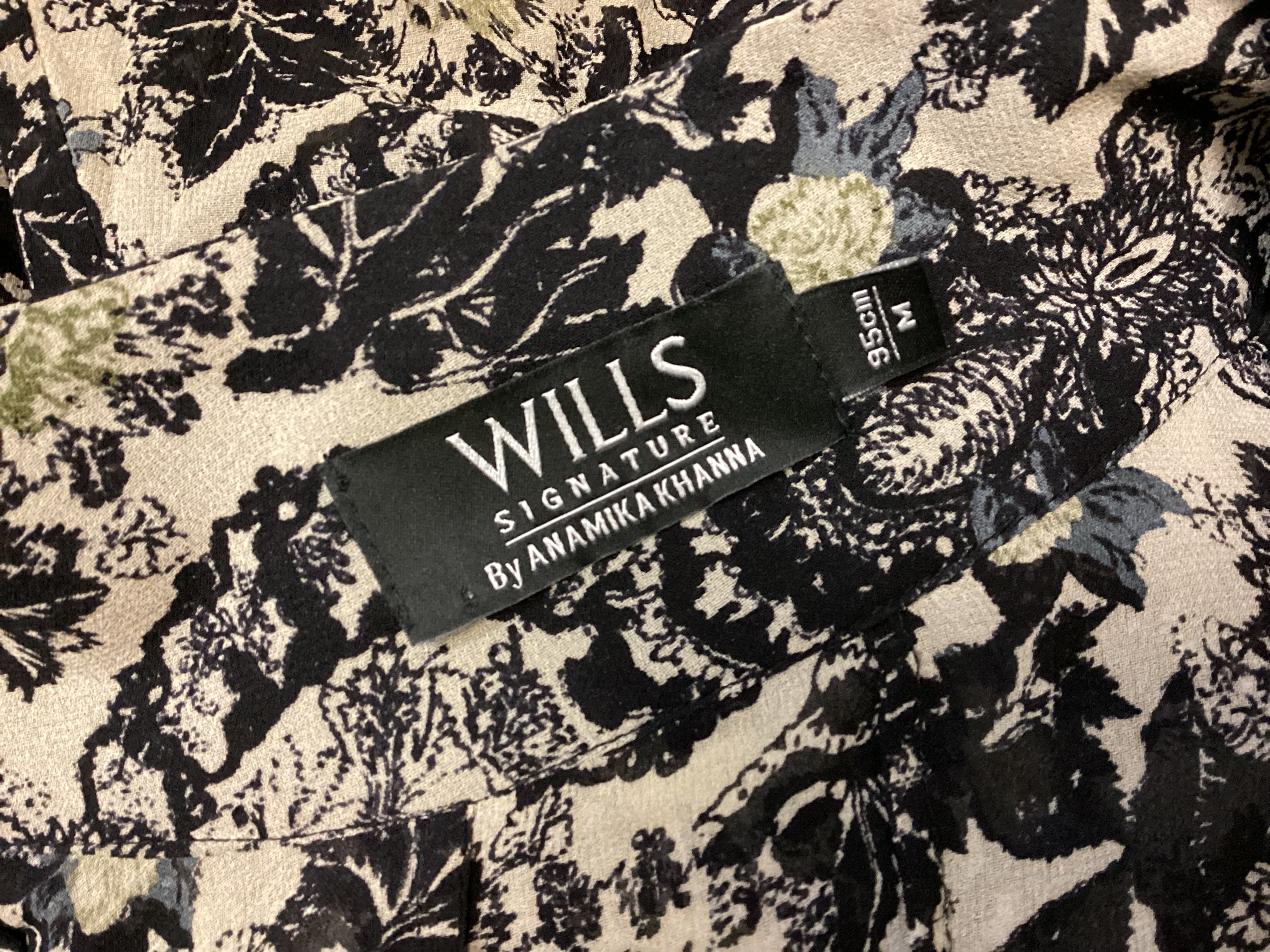 Wills Signature by Anamika Khanna 100% Silk Embellished Floral Shirt Size M - Image 3
