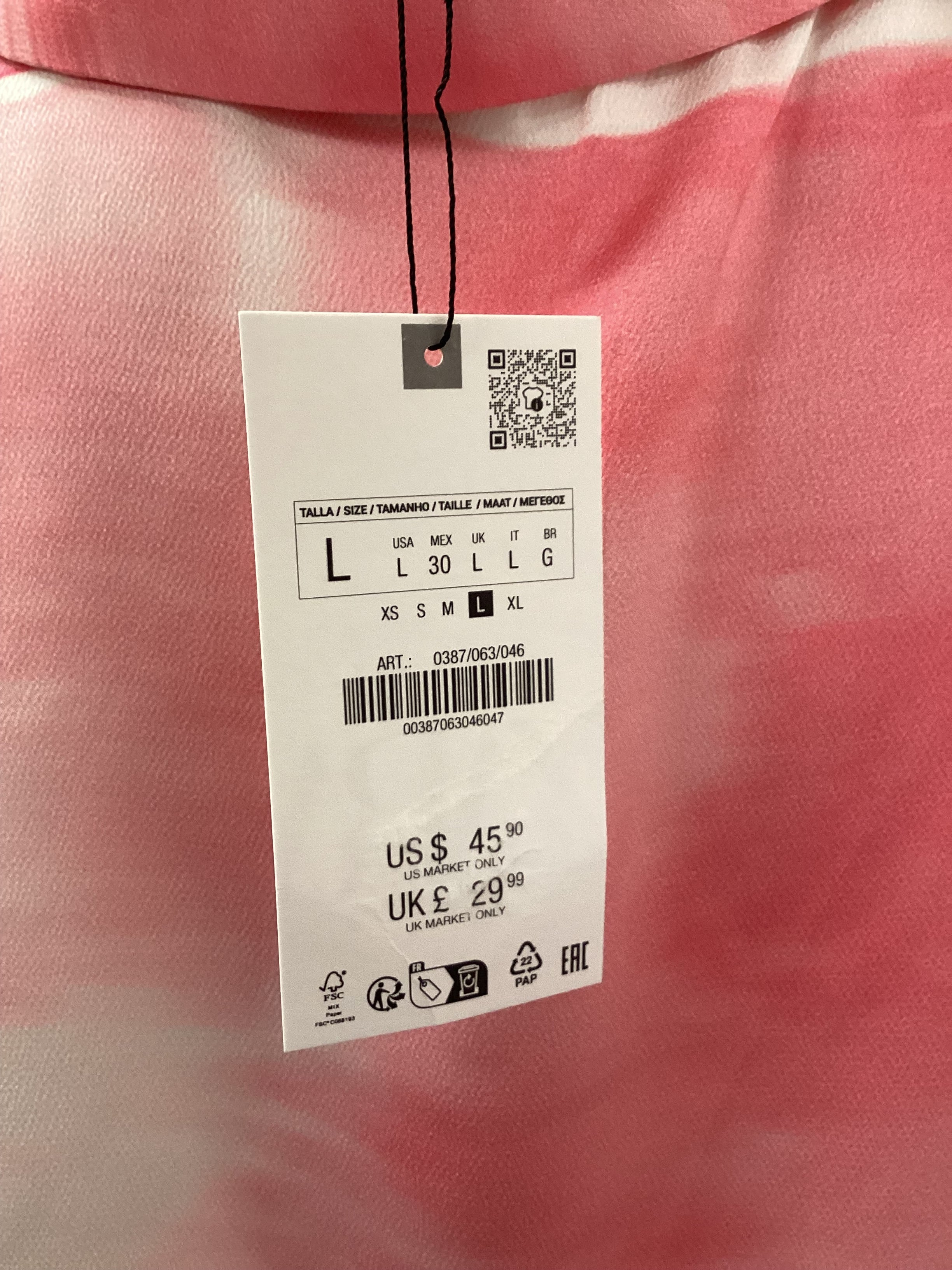 BNWT Women’s Pink Zara Blouse - Size L - Image 5
