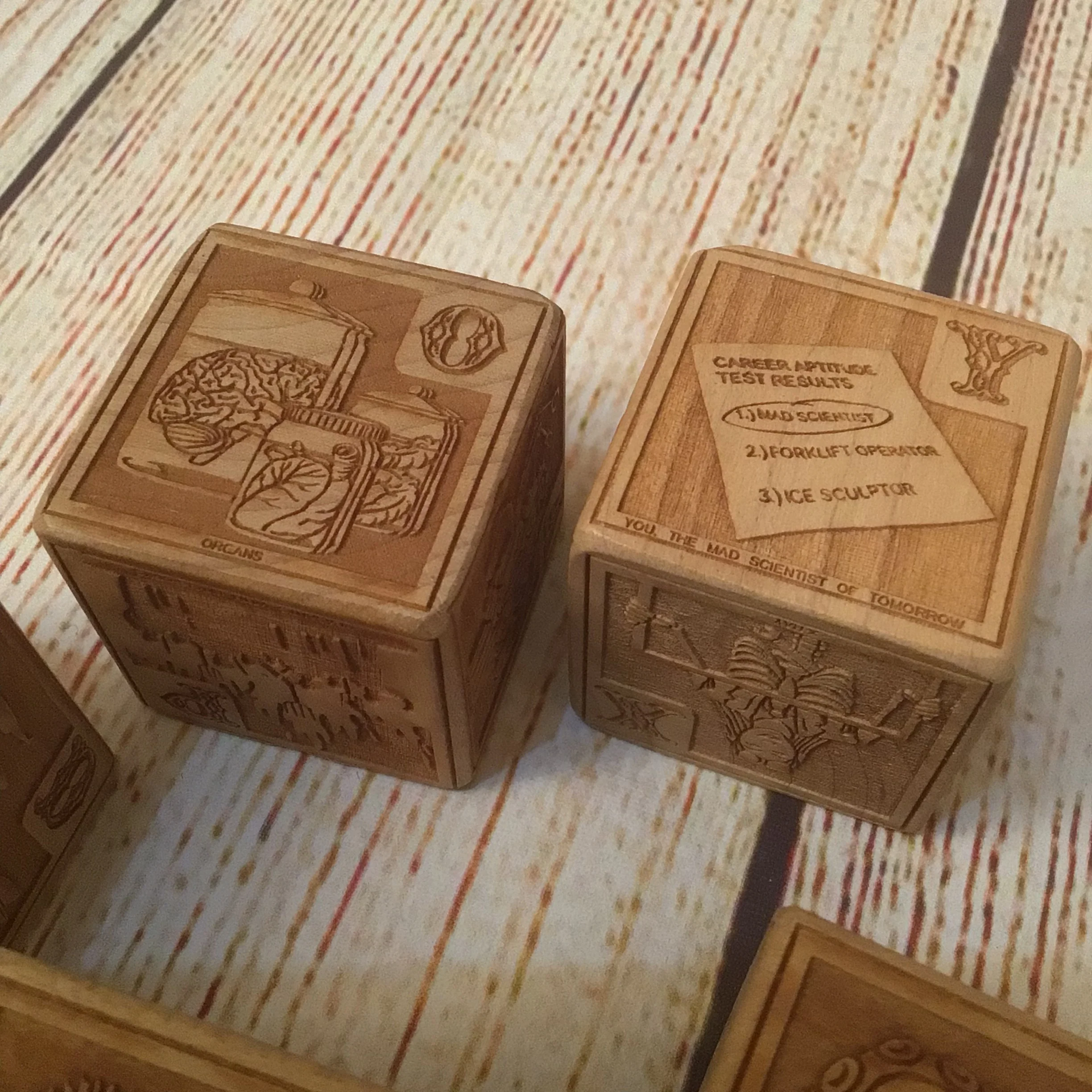 Young Mad Scientist First Wooden Alphabet Blocks (5 Block Set, no box) - Image 5