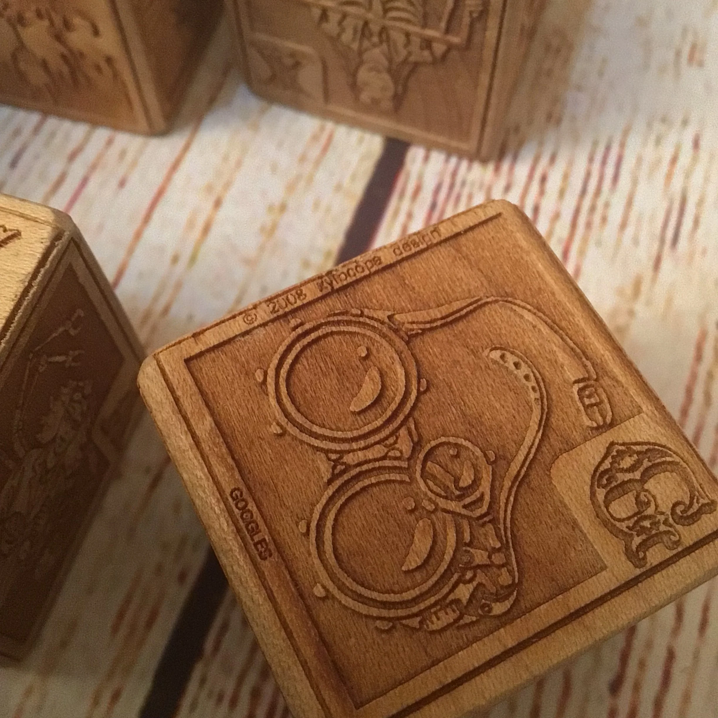 Young Mad Scientist First Wooden Alphabet Blocks (5 Block Set, no box) - Image 6